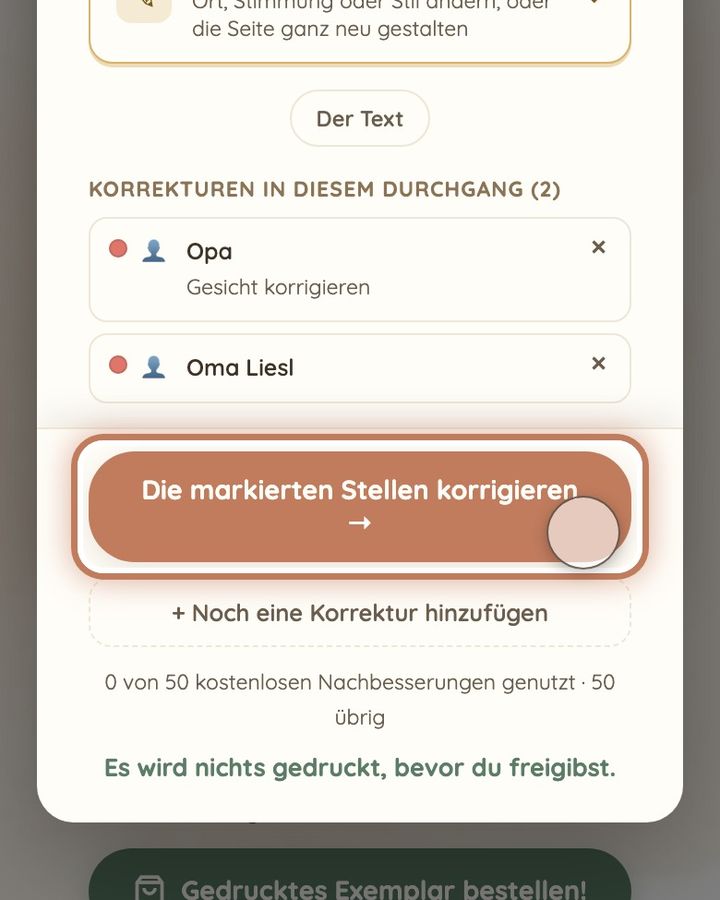 Mehrere Korrekturen auf einer Seite auf einmal