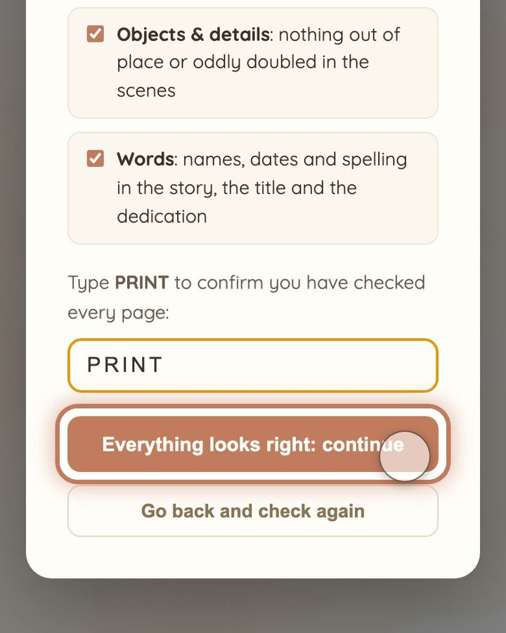The last check before printing