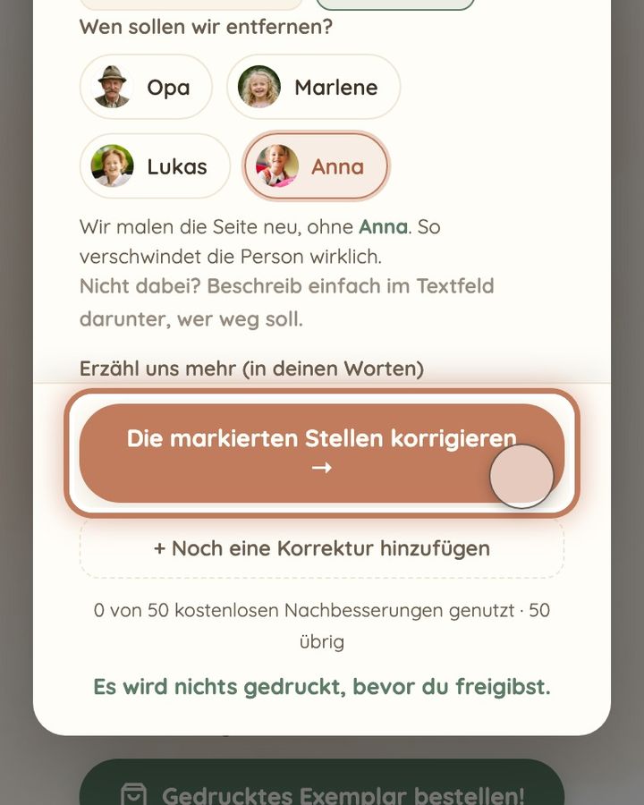 Eine Person herausnehmen