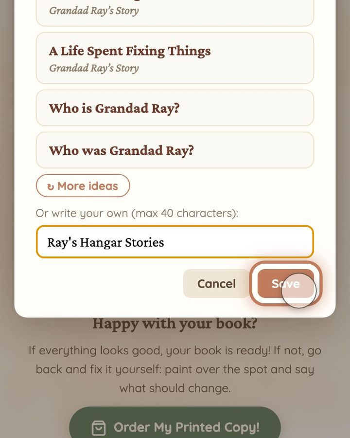 Change the book title