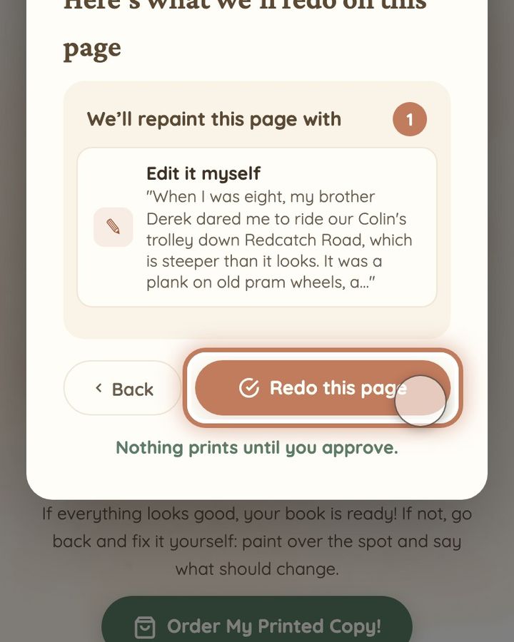 Change the words on a page