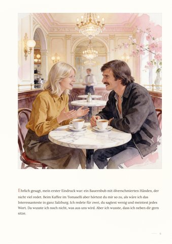 Beispielseite: der erste Kaffee im Tomaselli