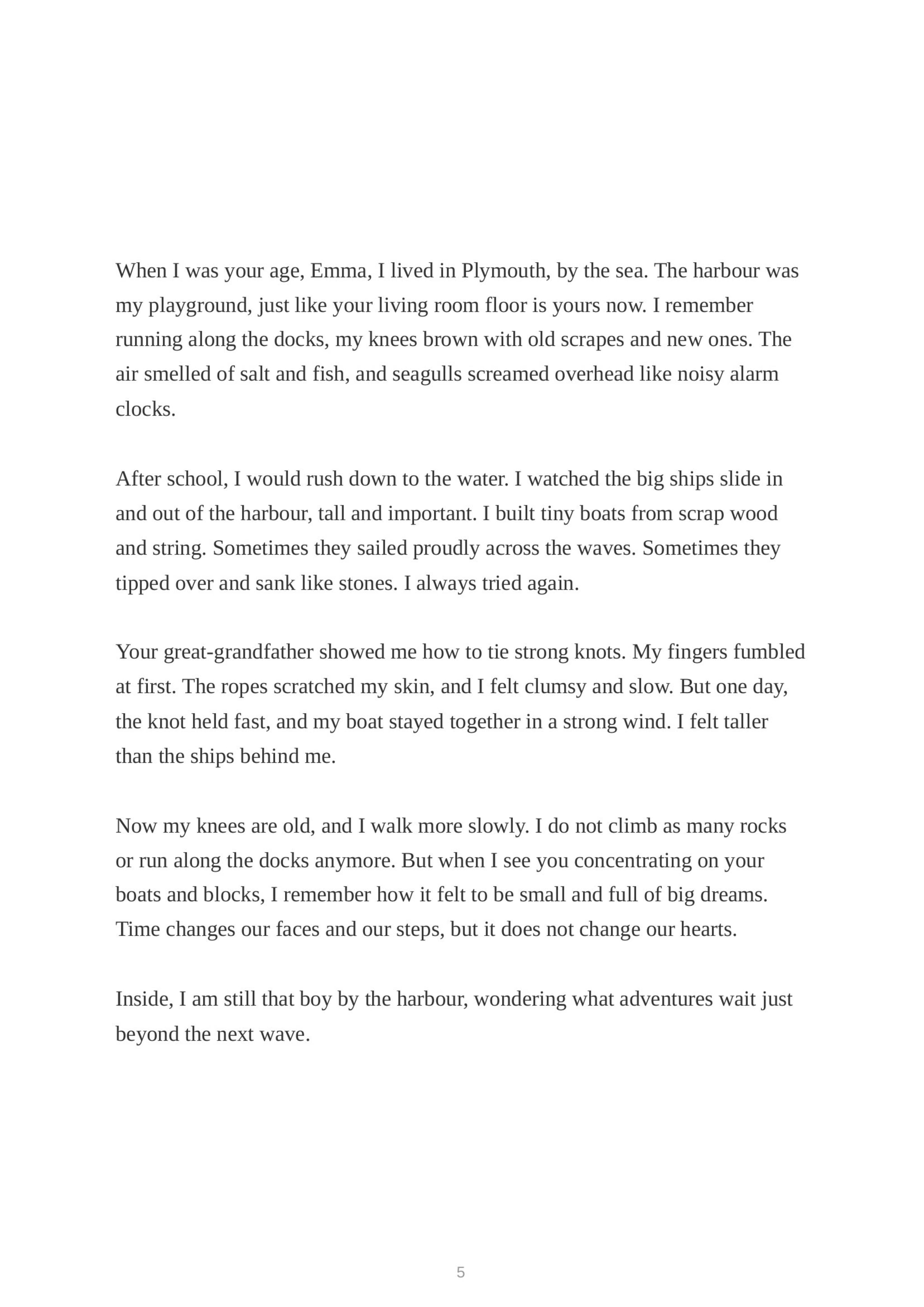 Three ages at harbour