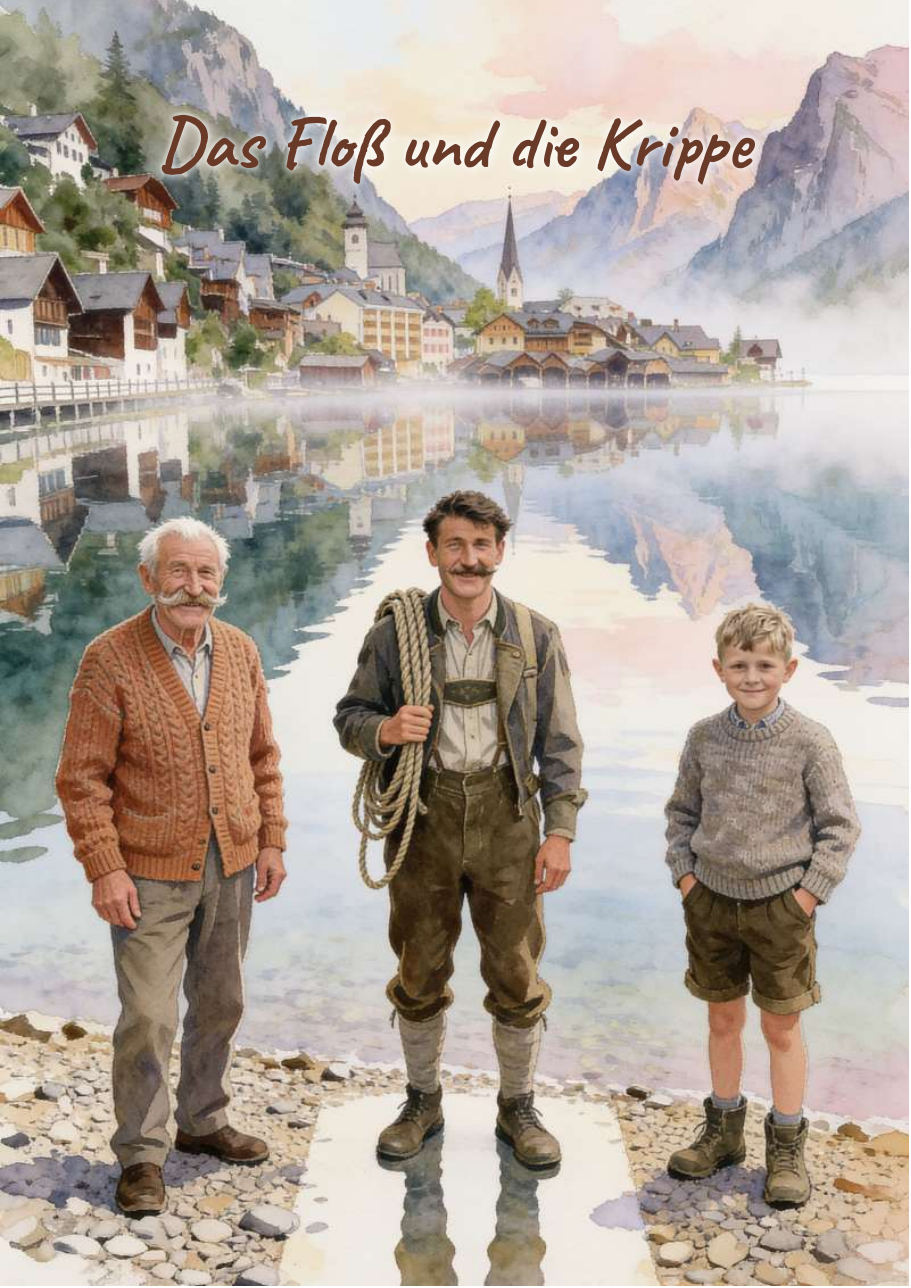 Umschlag eines Memolio-Buchs — Aquarell-Illustration aus Familienfotos