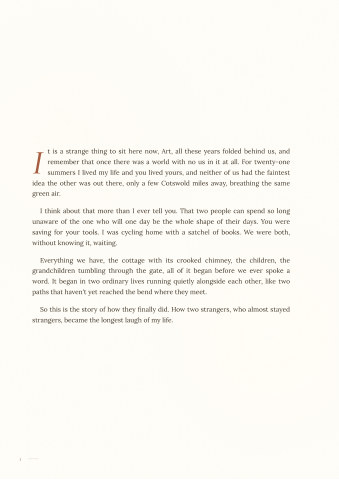 Sample page of the story text: a letter from Margaret to Arthur, opening on fifty years together
