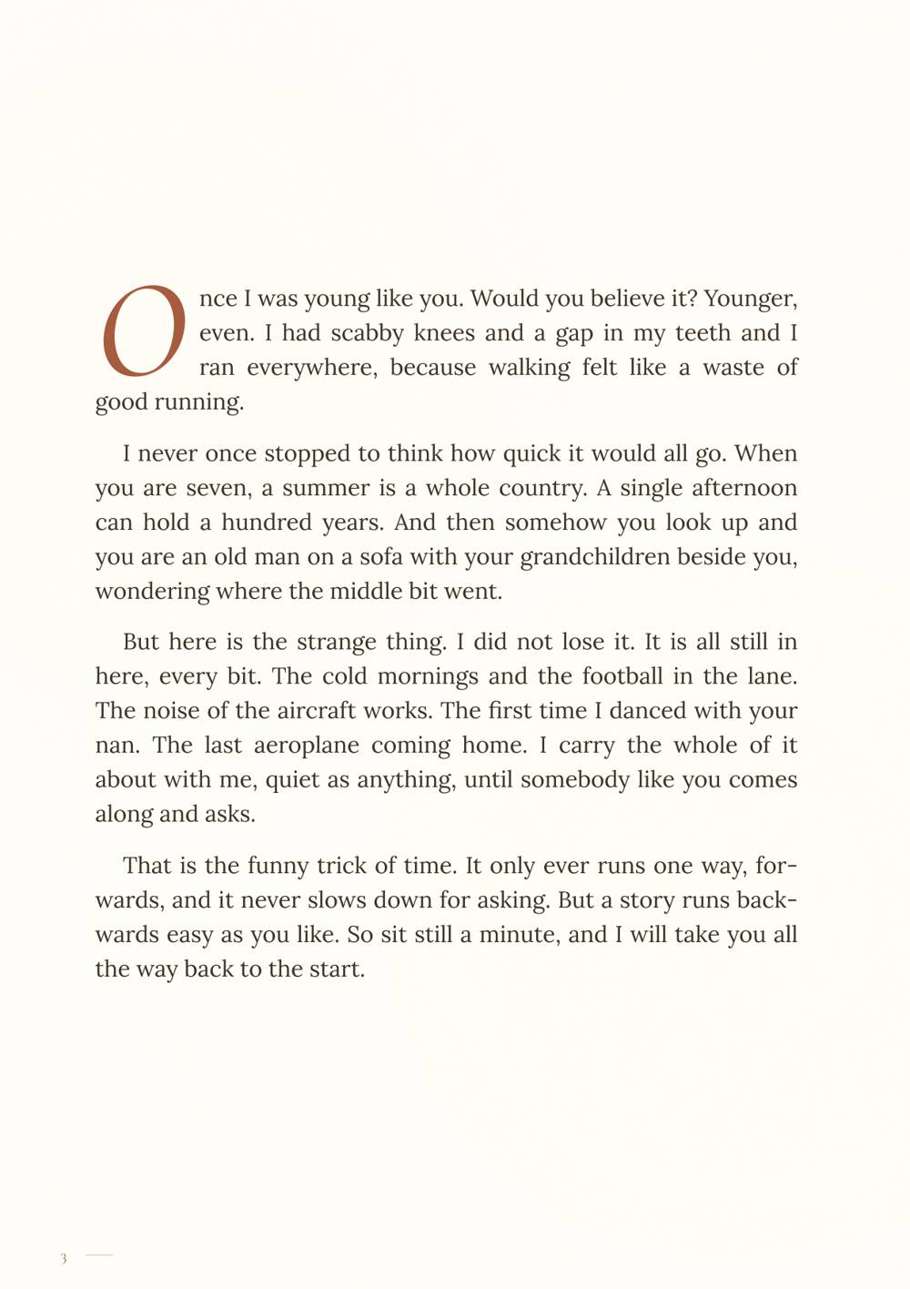 Sample page of the story text, opening the grandfather's own account