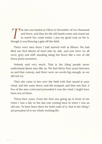 Text page: the last Concorde coming home to Filton