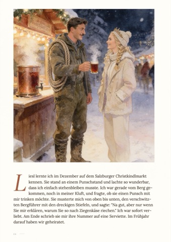 Beispielseite: die Begegnung am Salzburger Christkindlmarkt